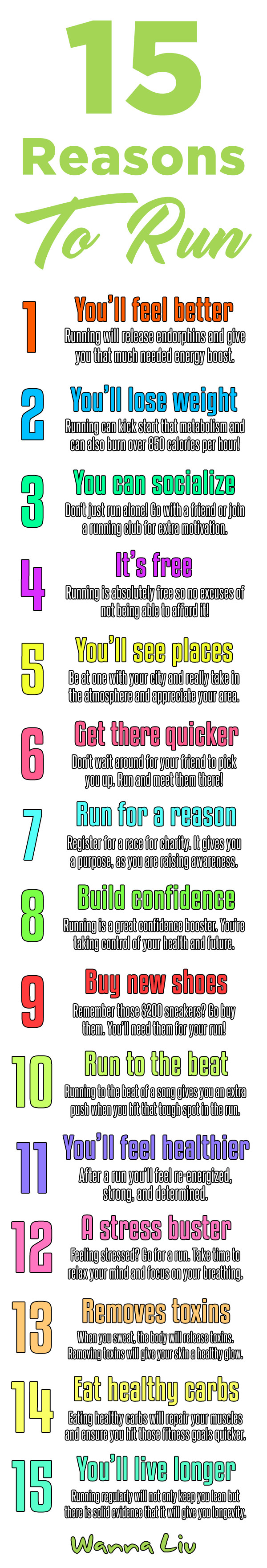 15 Reasons Why You Should Go For A Run, NOW! via wannaliv.com