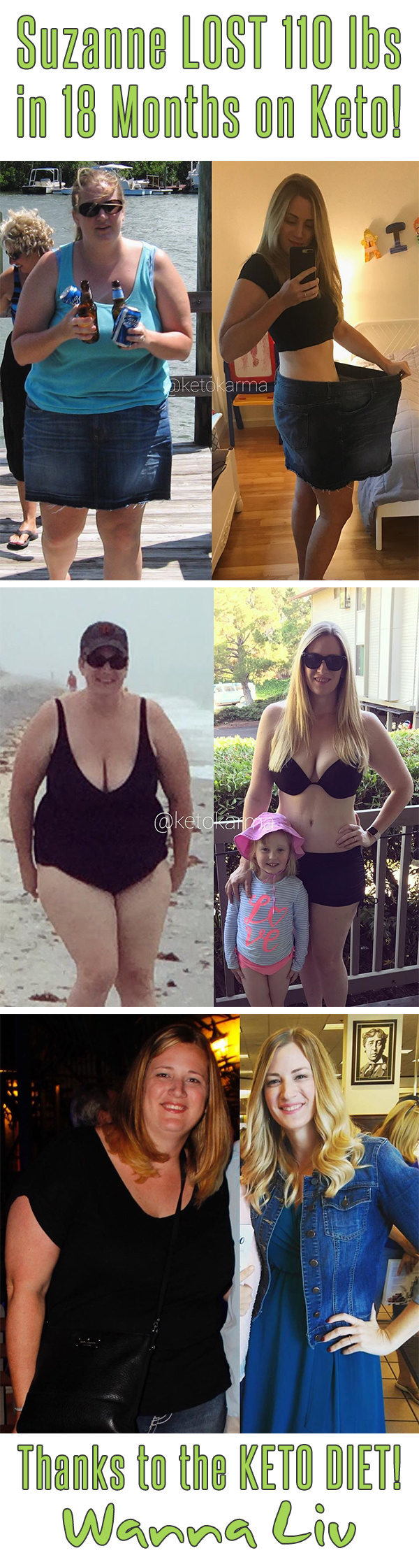 Suzanne LOST 110 lbs in 18 Months on Keto! Thanks to the KETO DIET! - Keto Success Stories #5 via Wanna Liv