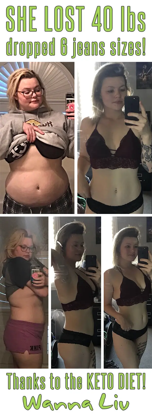 SHE LOST 40 lbs dropped 6 jeans sizes! Thanks to the KETO DIET! - Keto Success Stories #14 via Wanna Liv